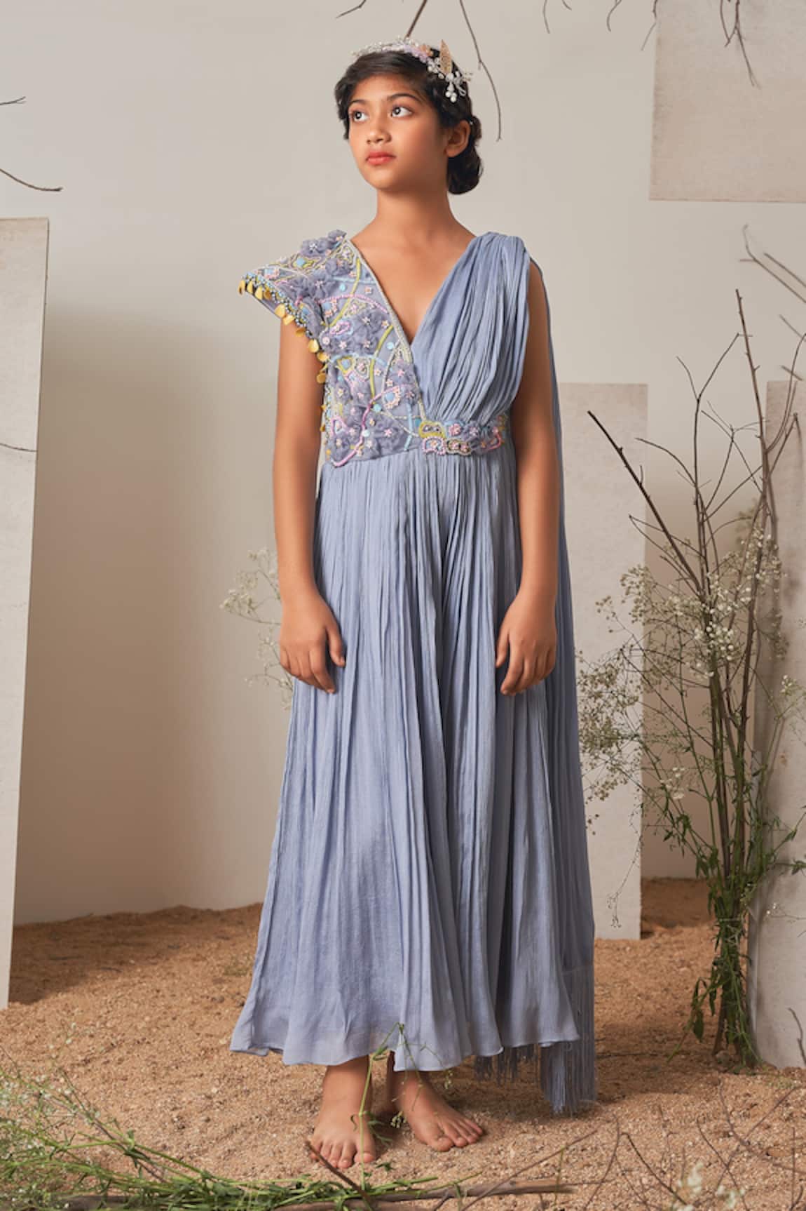 Merge Design Hand Embroidered Gown