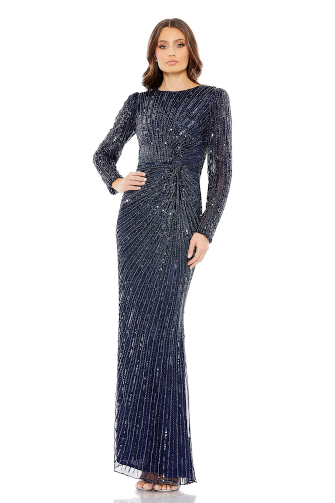 Mac Duggal Sequin Embellished Side Knot Gown