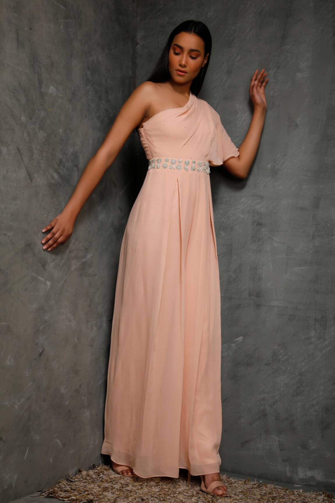 Seema Thukral Embroidered One Shoulder Jumpsuit