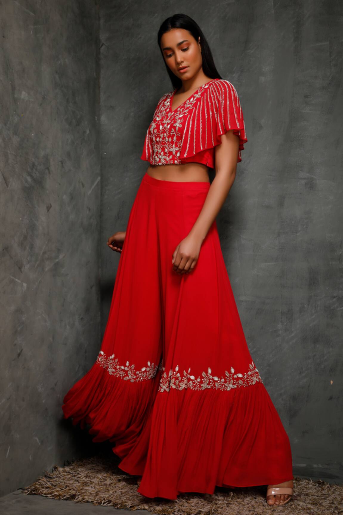 Seema Thukral Embroidered Top Sharara Set