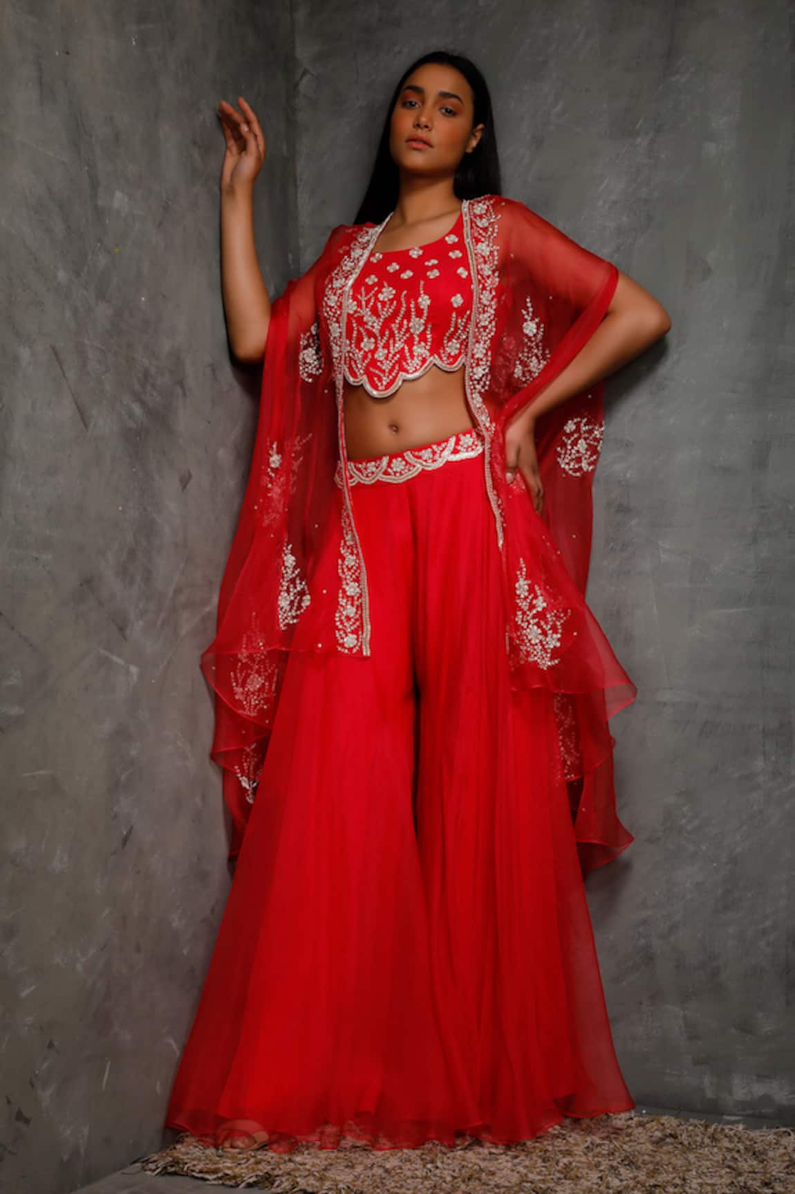 Seema Thukral Embroidered Cape & Pant Set