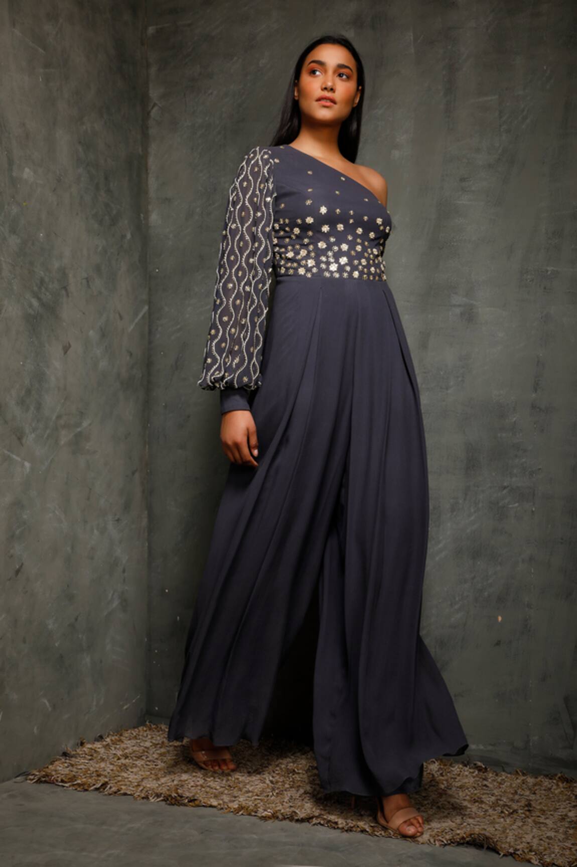 Seema Thukral Embroidered One Shoulder Jumpsuit