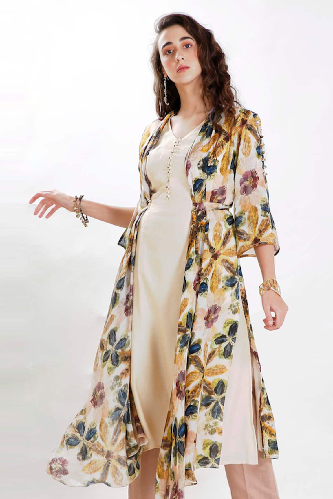 Whimsical By Shica Silk Organza Printed Dress