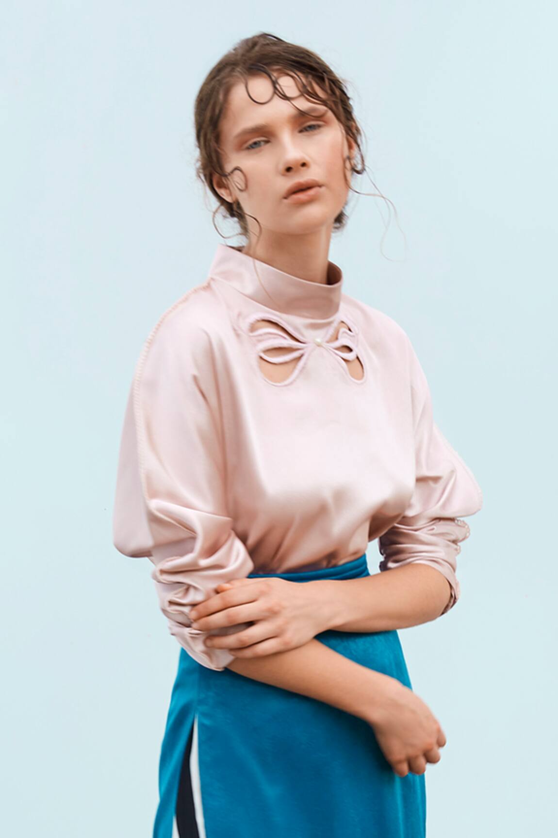 Archana Rao Satin Cutout Top