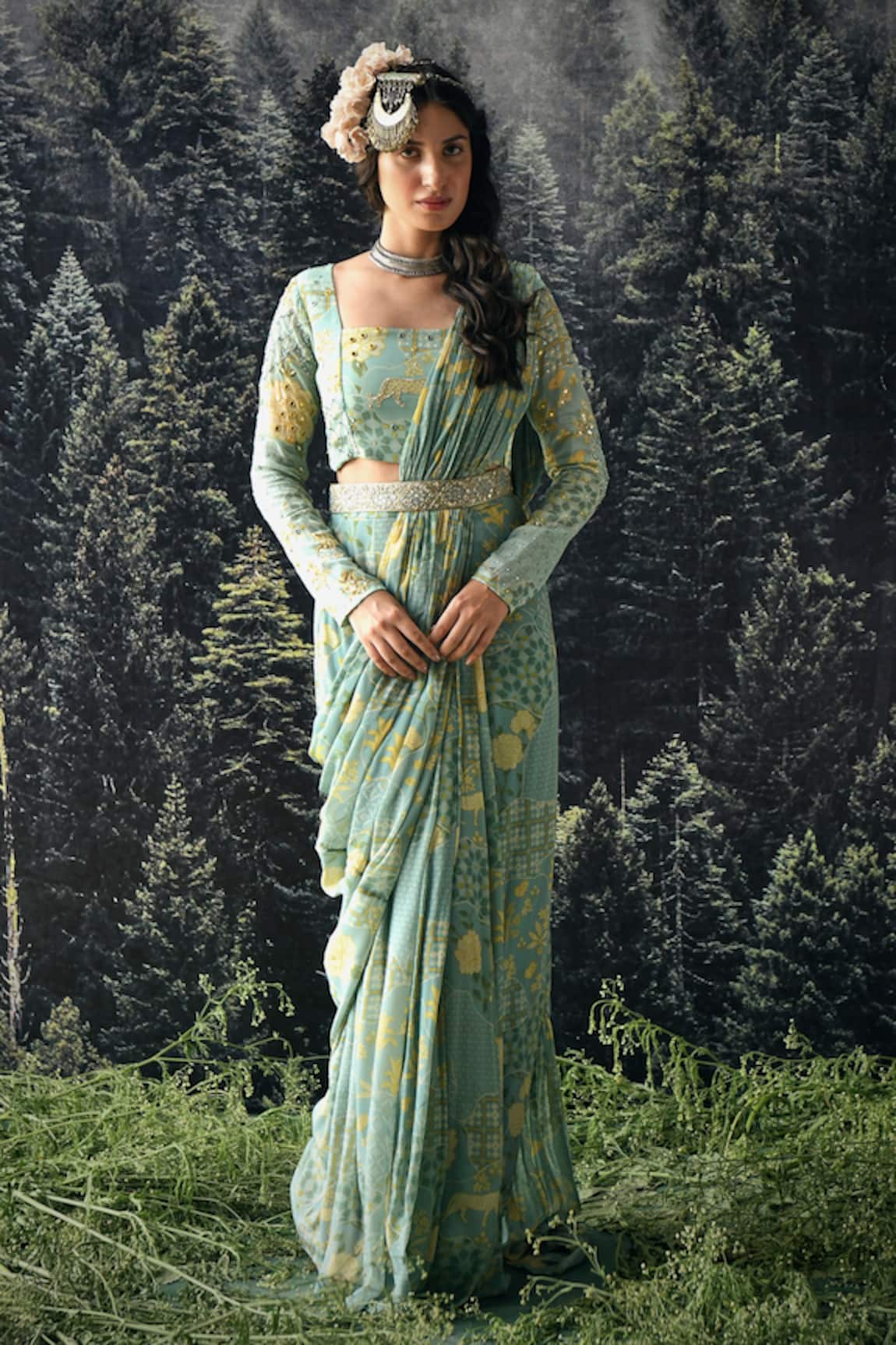 Paulmi And Harsh Pre-Draped Saree With Blouse