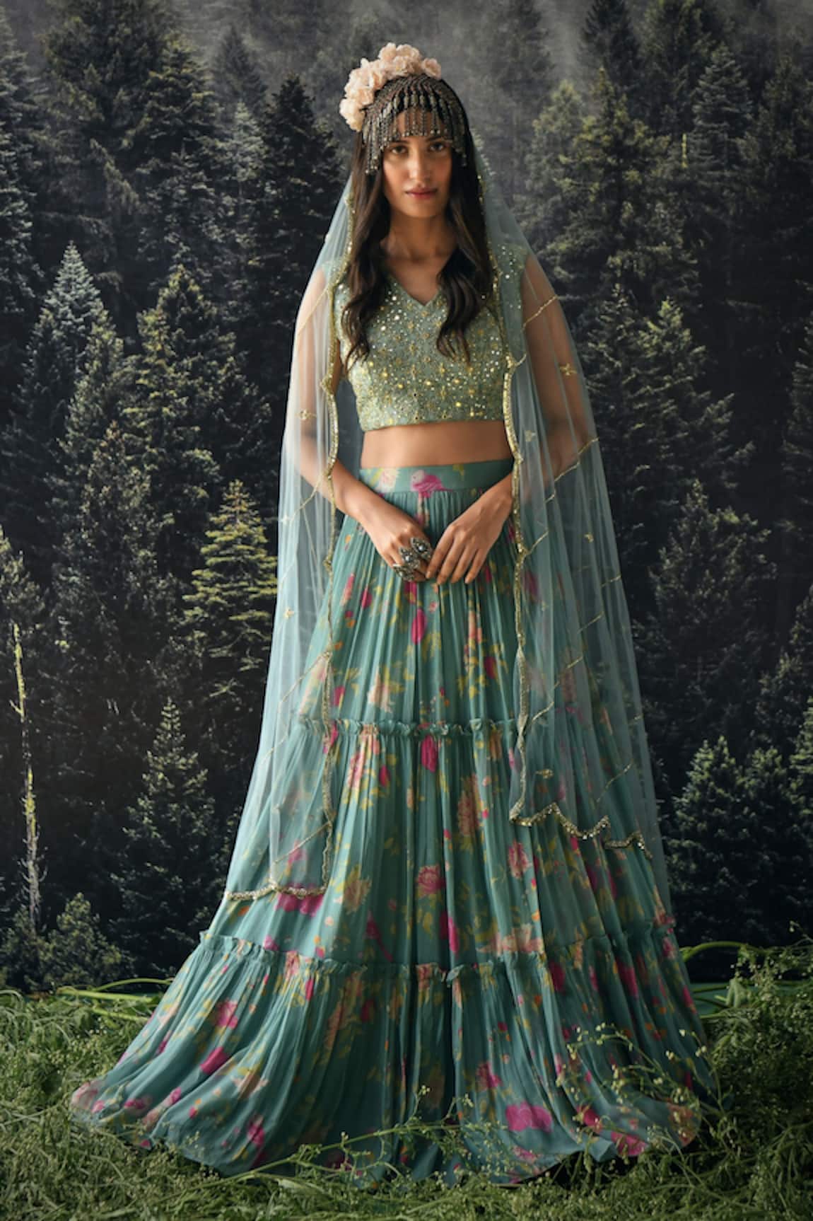 Paulmi and Harsh Floral Print Lehenga Set 