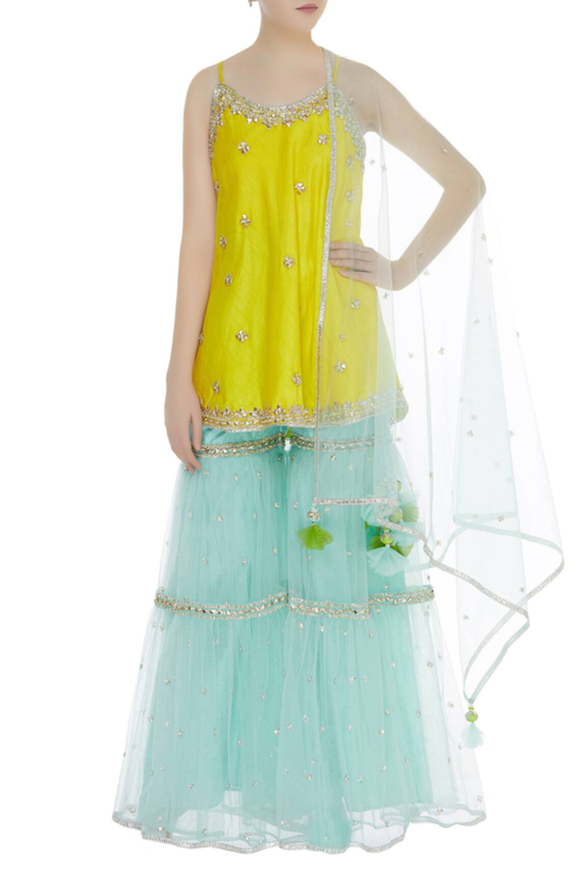 Preeti S Kapoor Embroidered Kurta Sharara Set 