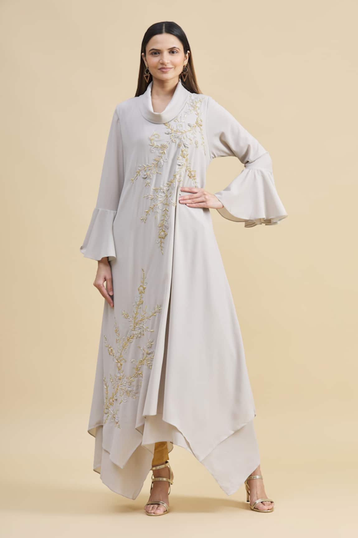 Zeel Doshi Asymmetric Embroidered Tunic