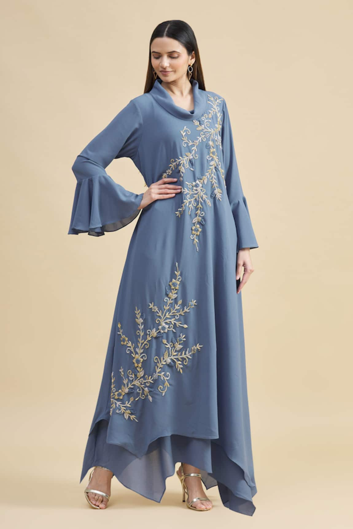 Zeel Doshi Asymmetric Embroidered Tunic