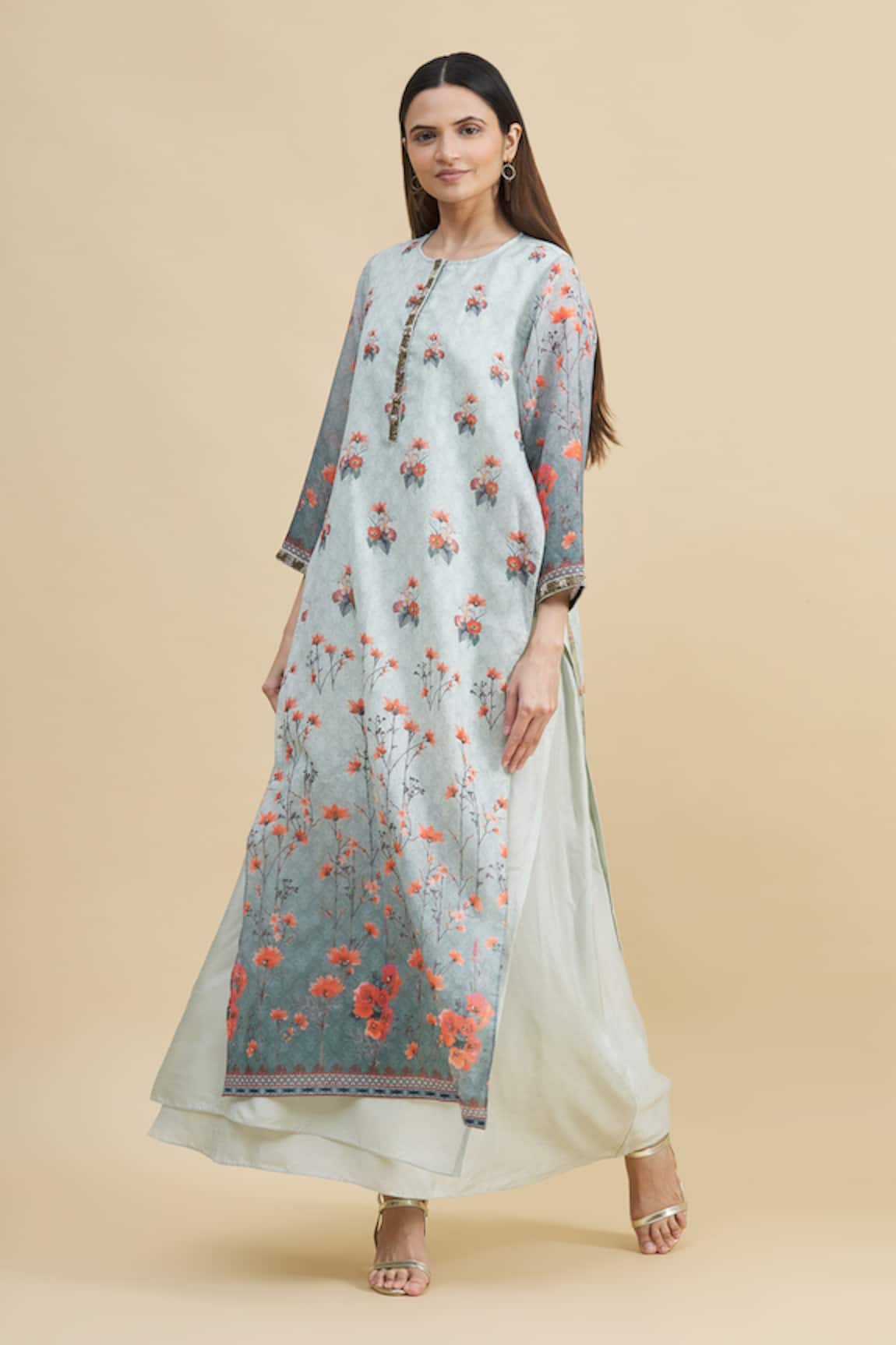 Zeel Doshi Silk Embroidered Tunic