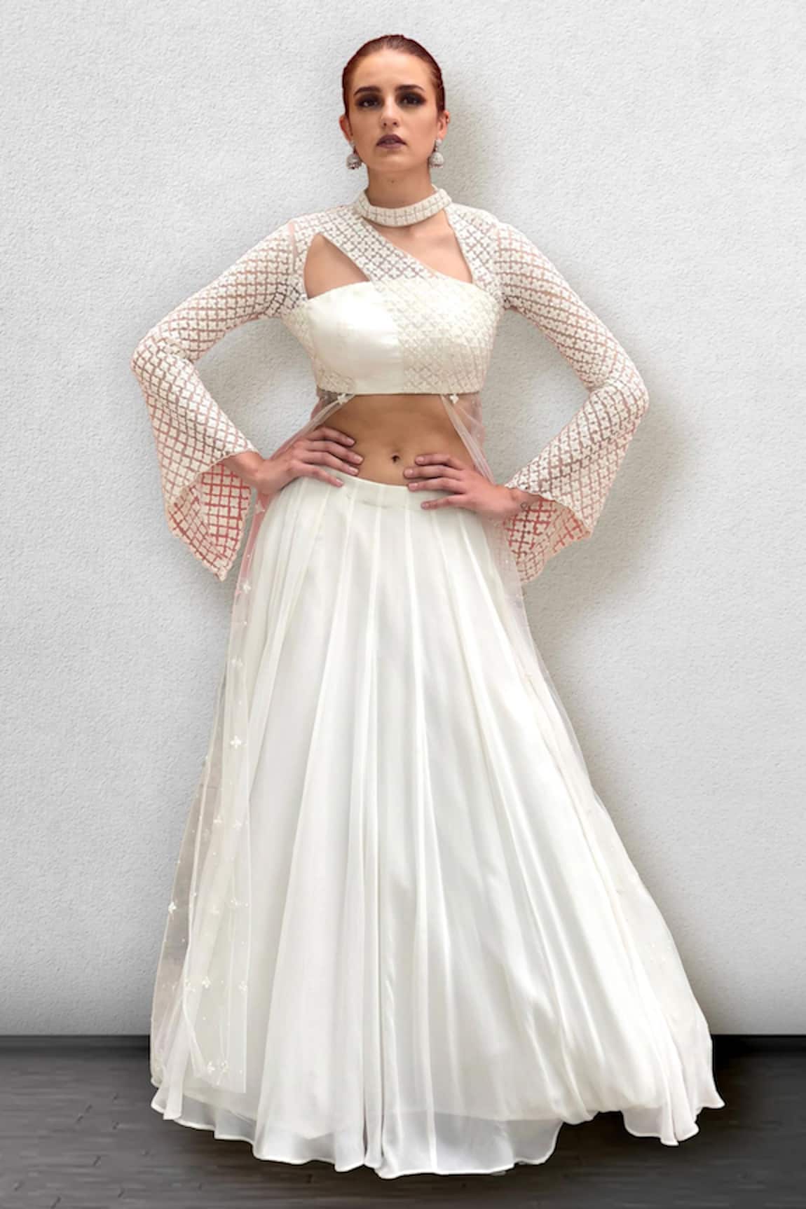 Jade By Ashima Draped Tunic & Lehenga Set