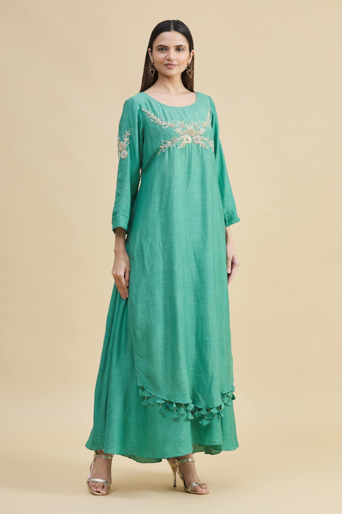 Zeel Doshi Silk Embroidered Tunic