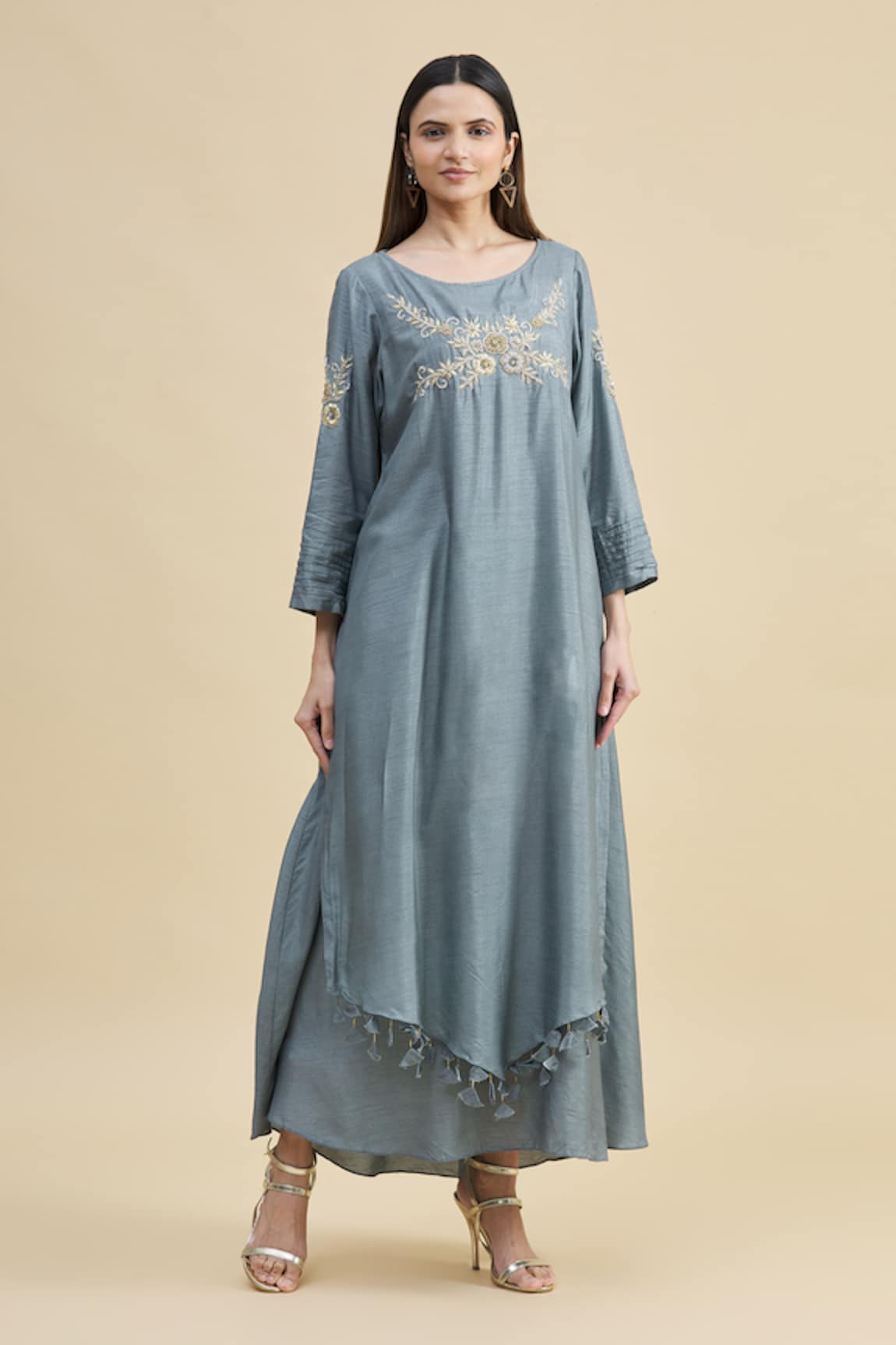 Zeel Doshi Silk Embroidered Tunic