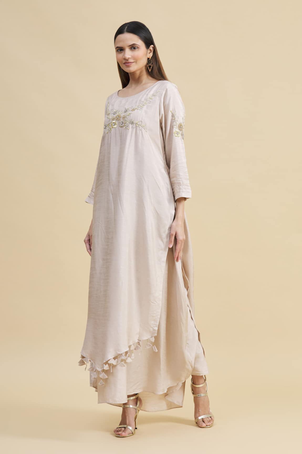 Zeel Doshi Silk Embroidered Tunic