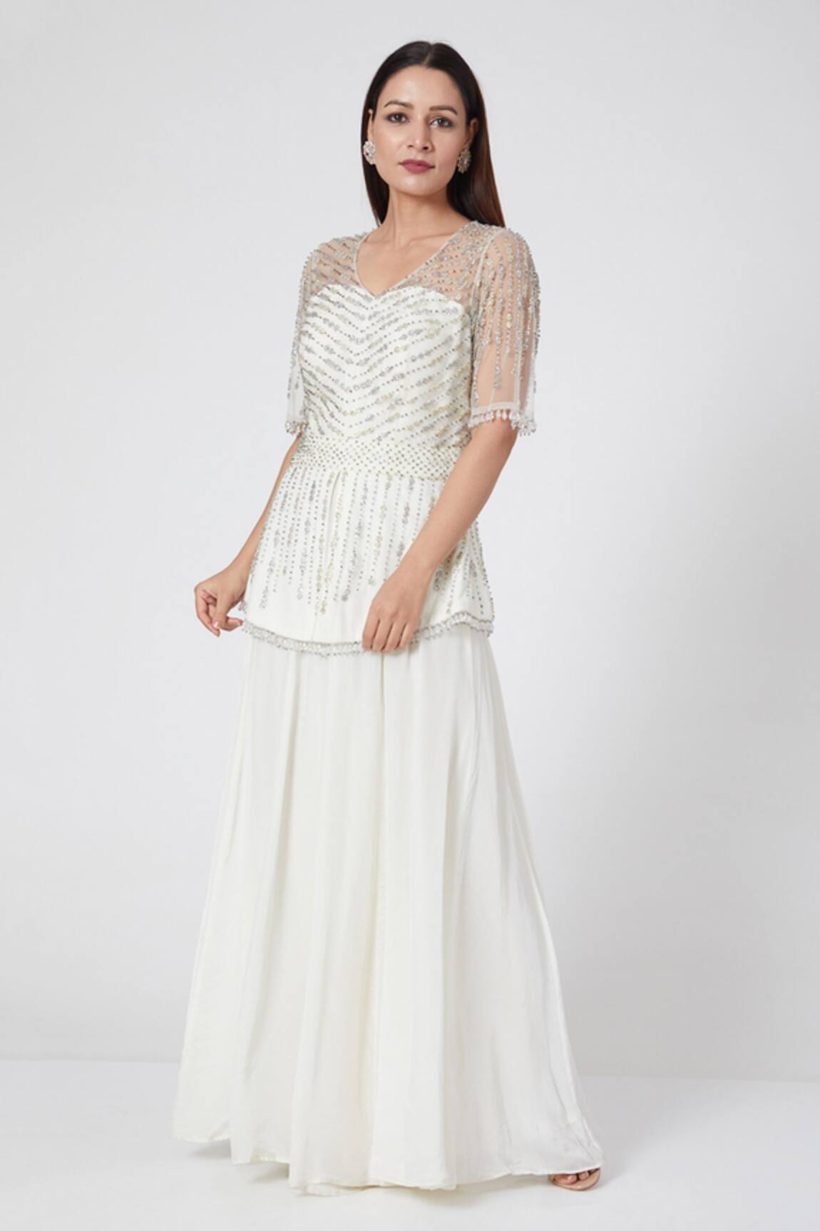 Jade By Ashima Peplum Blouse & Lehenga Set