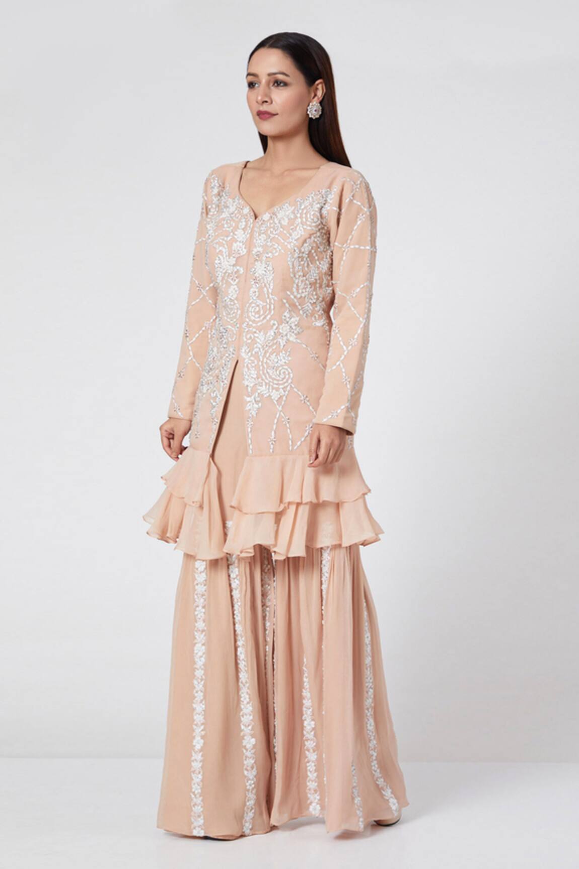 Jade By Ashima Embroidered Kurta Gharara Set