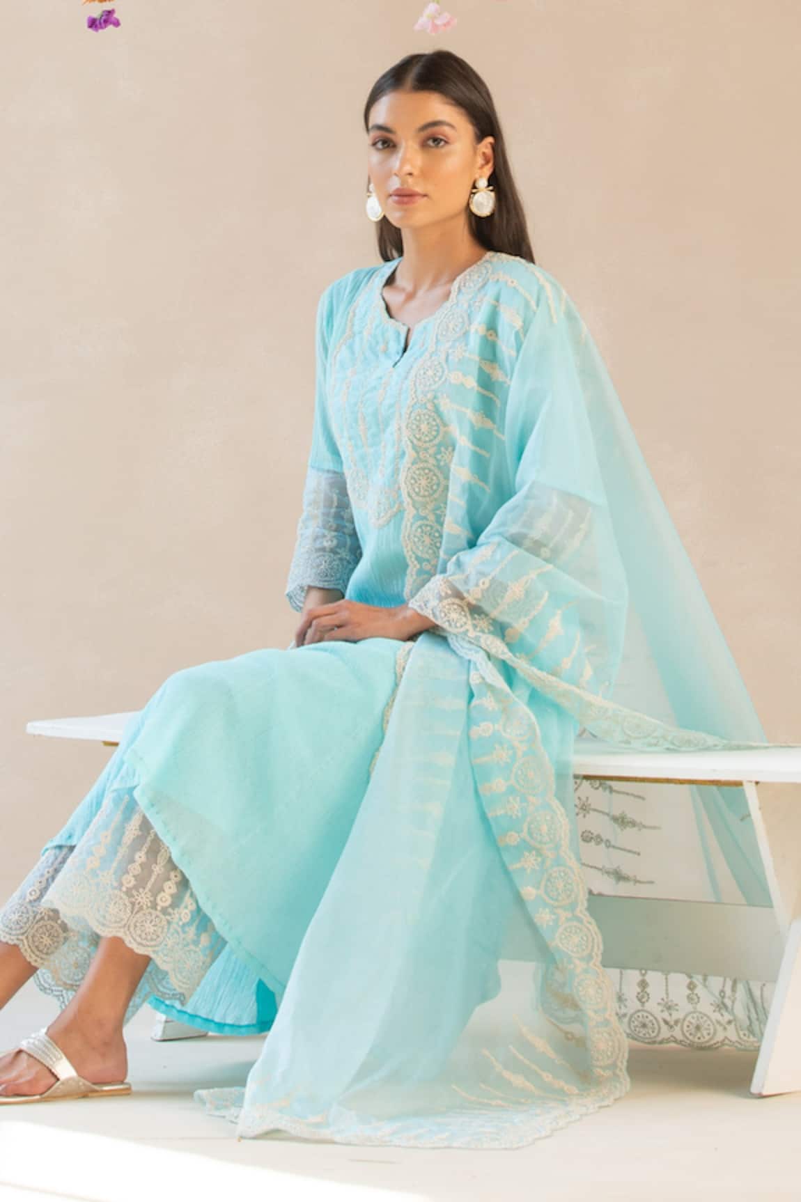 Sureena Chowdhri Embroidered Kurta Pant Set