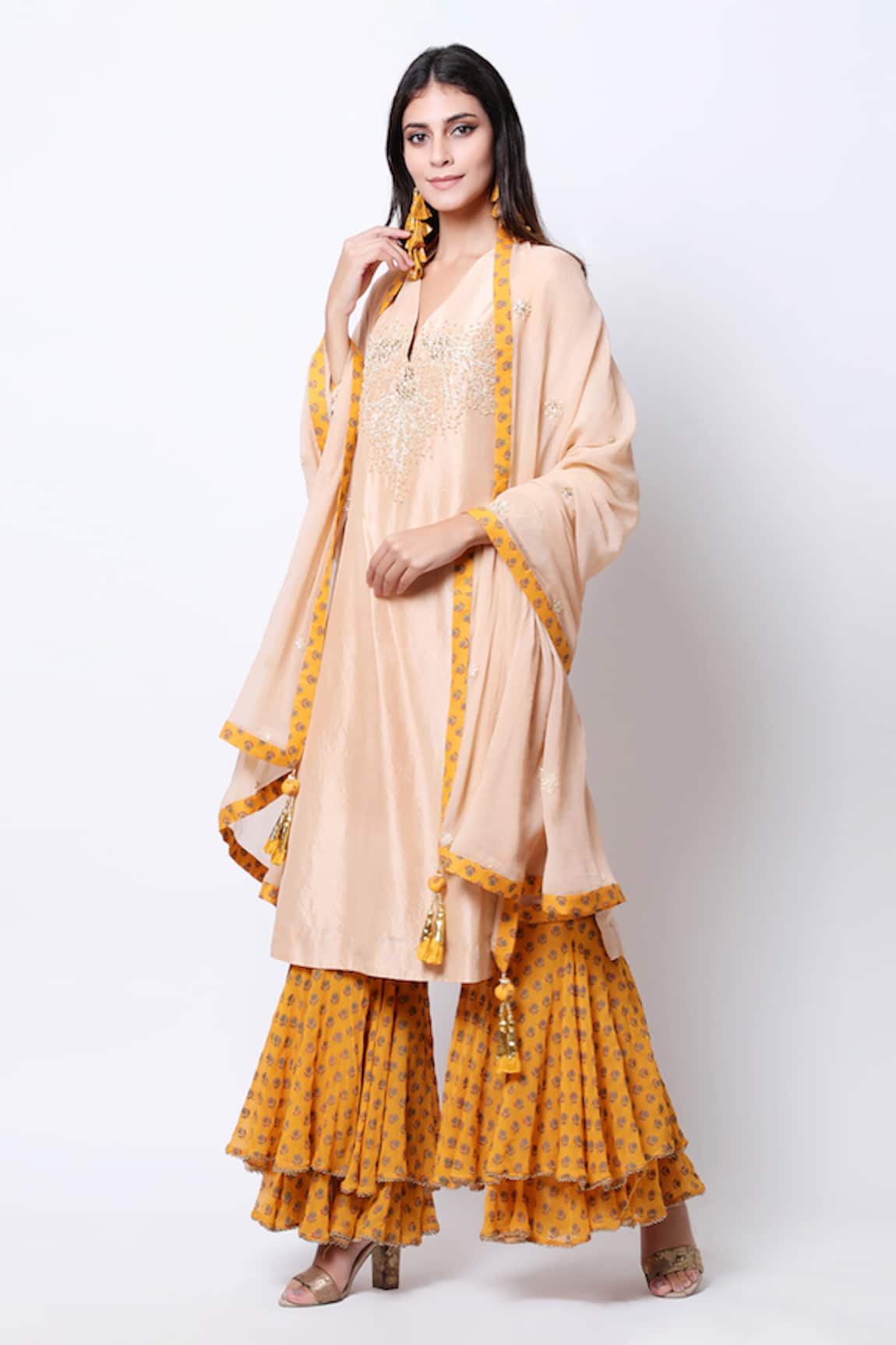 Nikasha Embroidered Kurta Sharara Set 