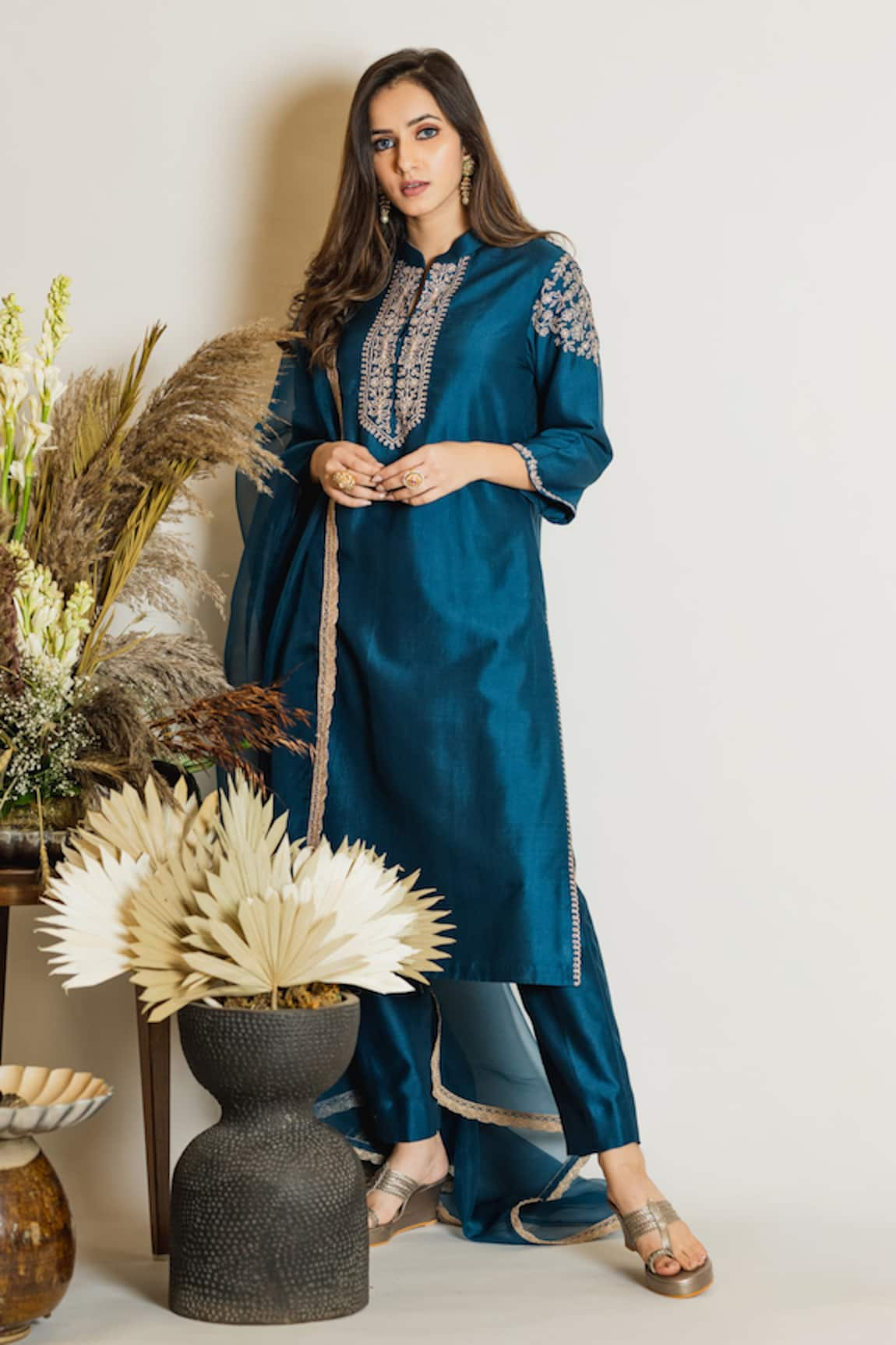 Maliha by Anar and Anoli Chanderi Silk Kurta Set