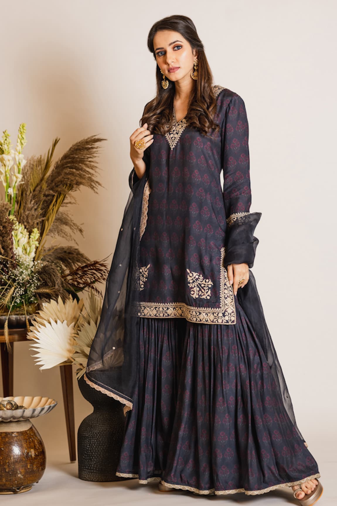 Maliha by Anar and Anoli Floral Print Kurta & Sharara Set