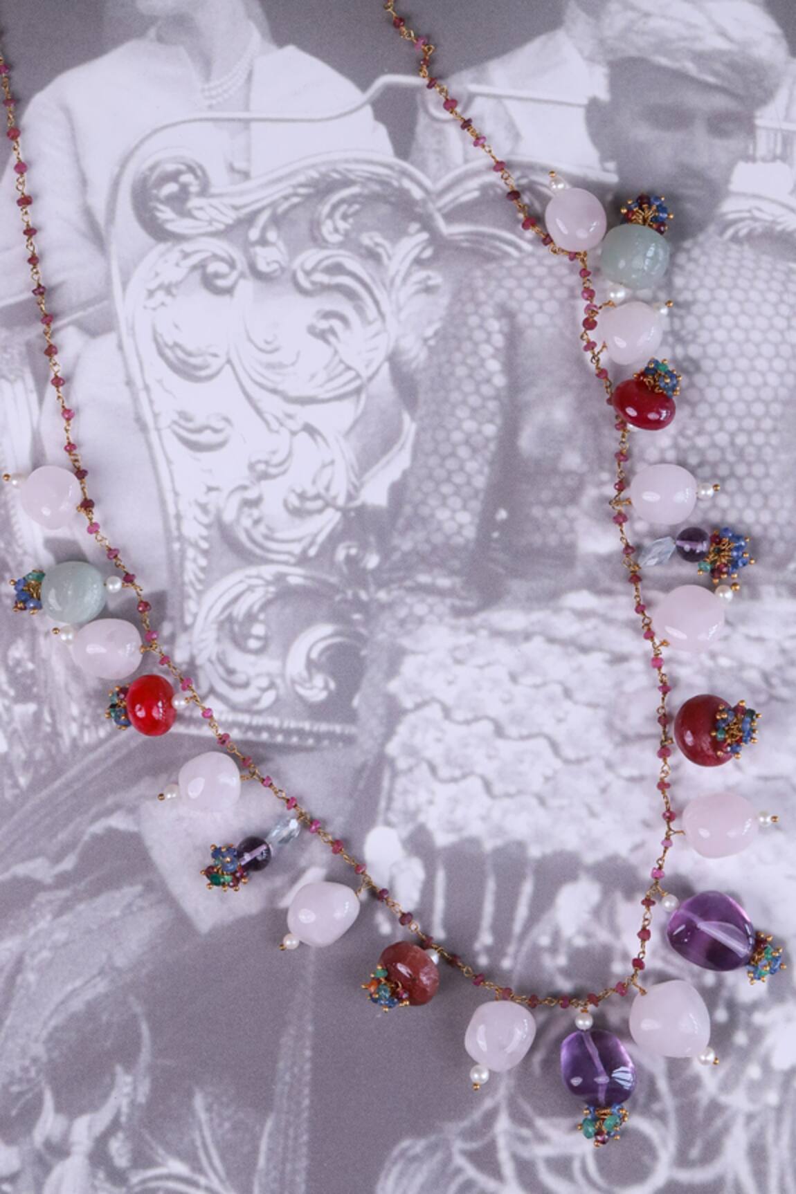 Osvag India Gold Semi Precious Gemstone Necklace 