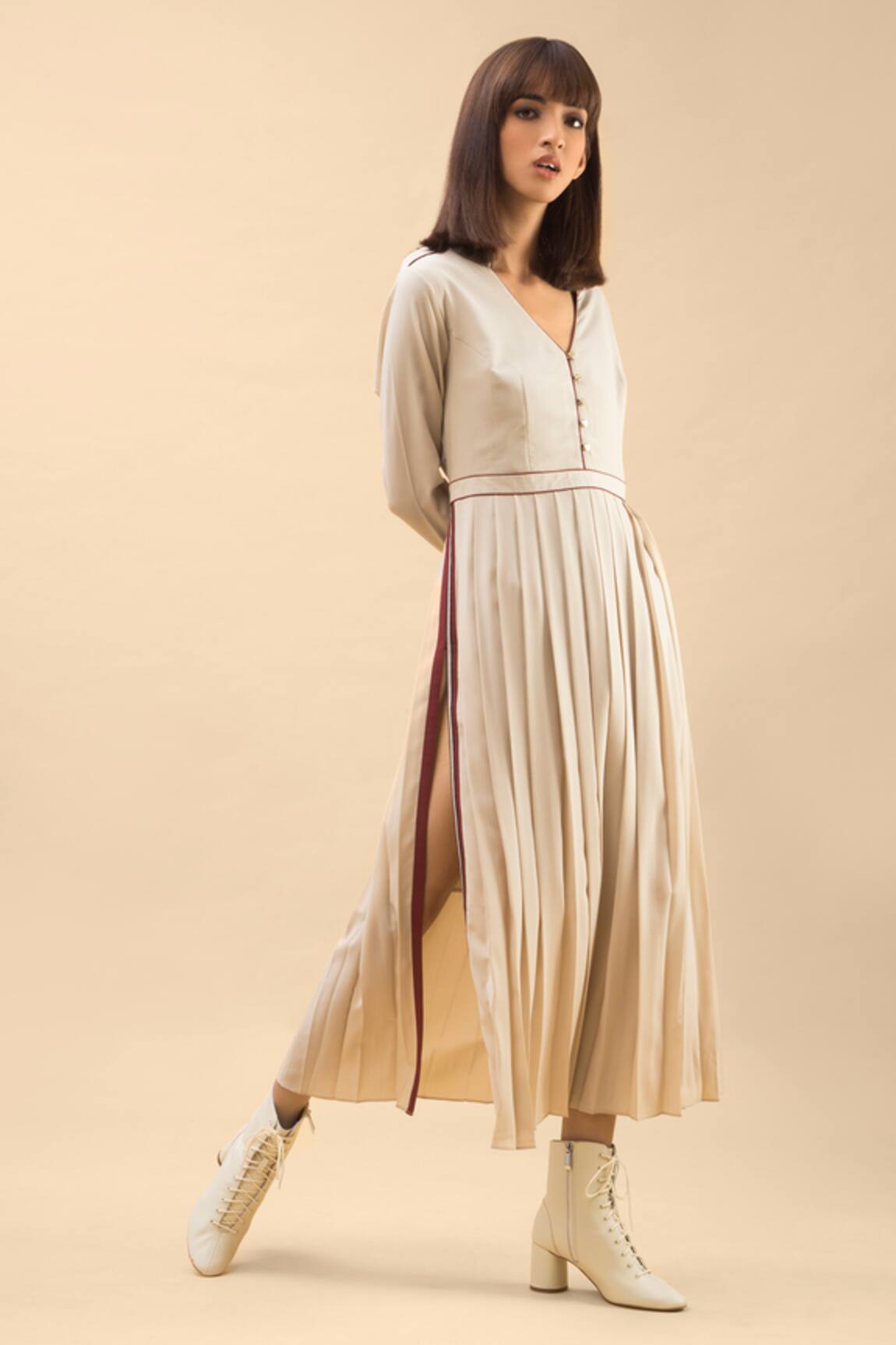 Chillosophy Pleated A-Line Dress
