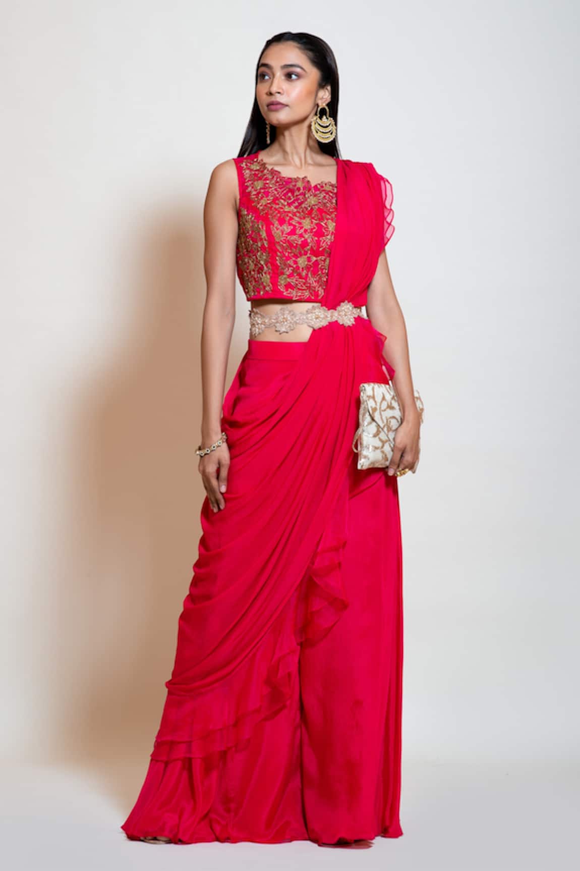 Smriti By Anju Agarwal Sharara Pant Saree With Blouse 