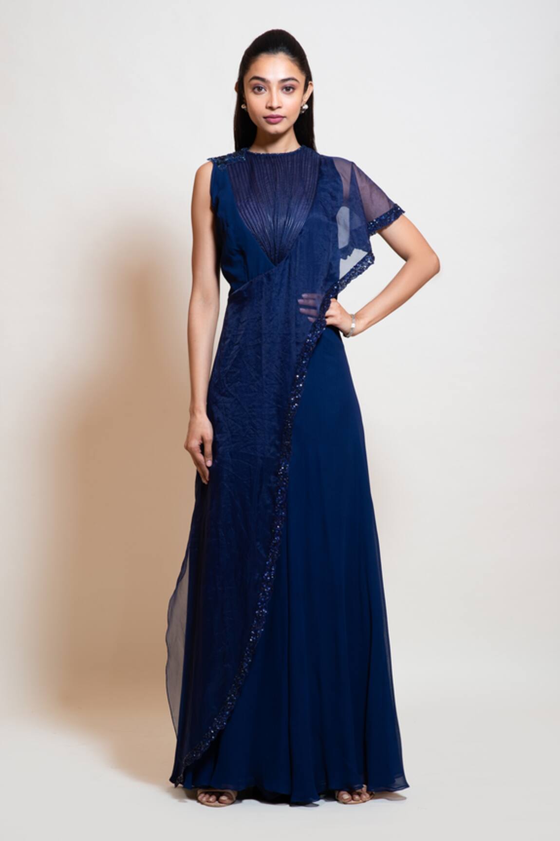 Smriti By Anju Agarwal Draped Flared Jumpsuit 