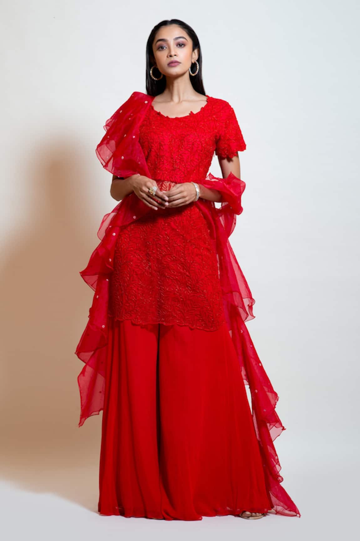 Smriti By Anju Agarwal Embellished Kurta Sharara Set 