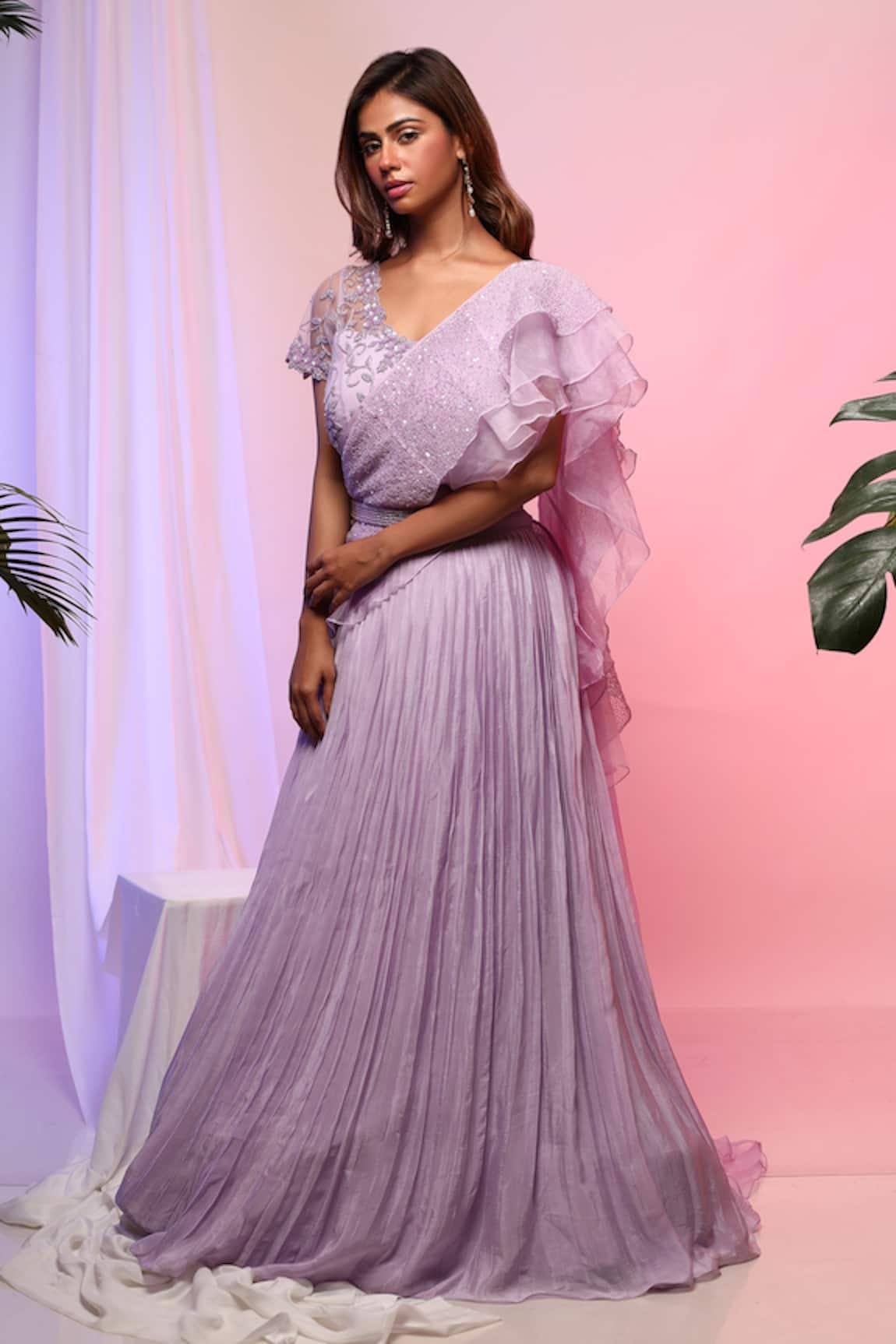 Smriti By Anju Agarwal Pleated Lehenga & Blouse Set 