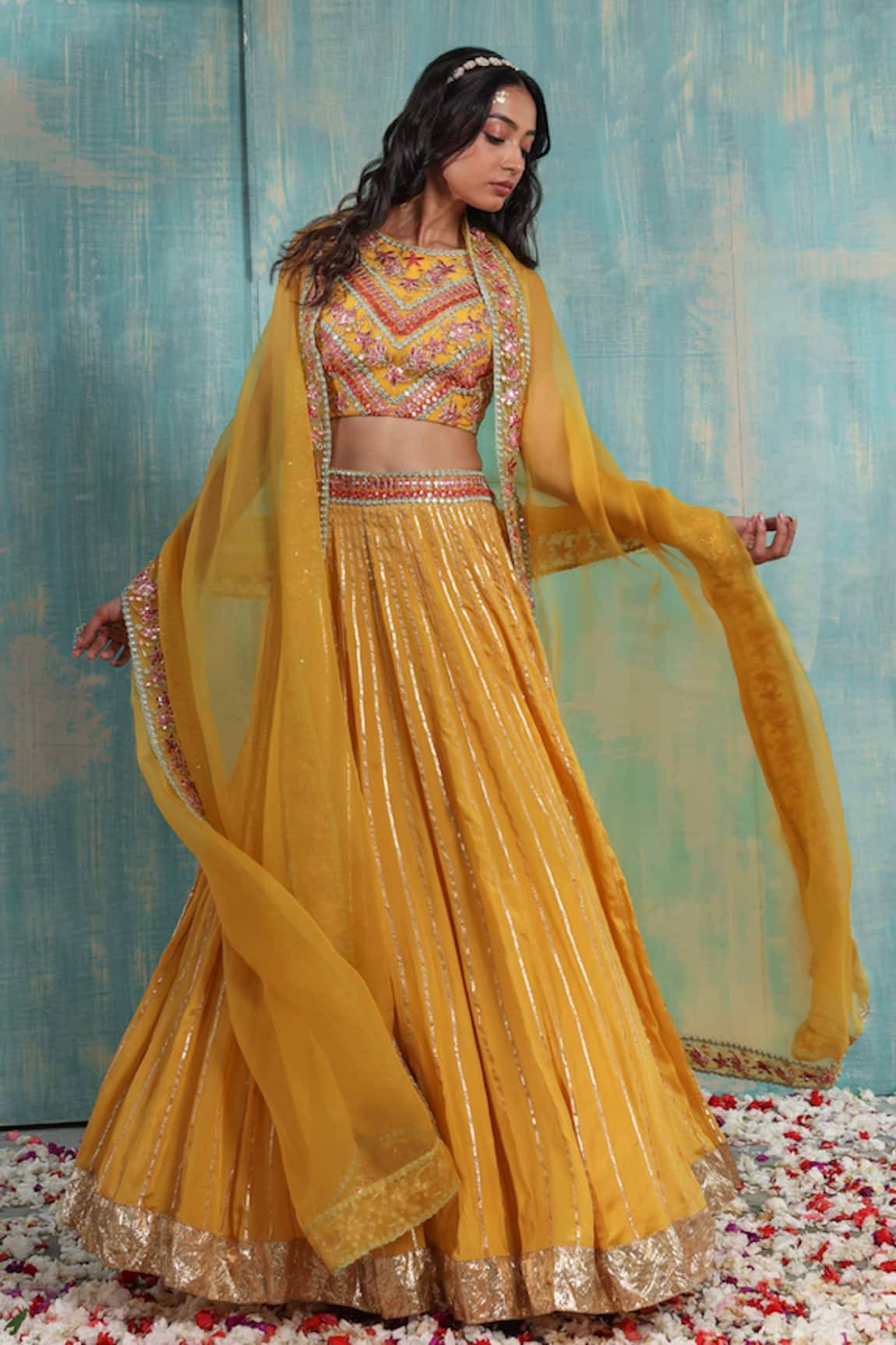 Smriti By Anju Agarwal Orla Embroidered Lehenga Set