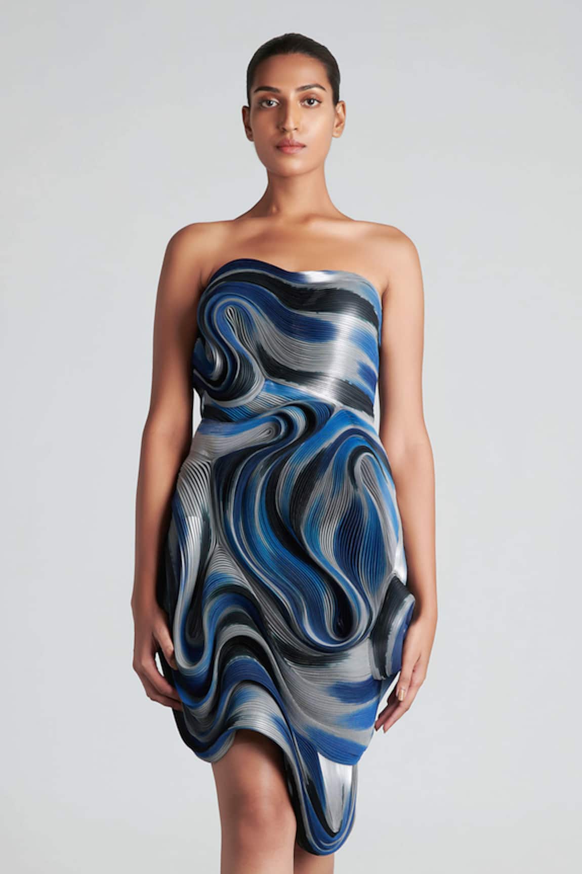 Amit Aggarwal Hand Painted Bandeau Dress