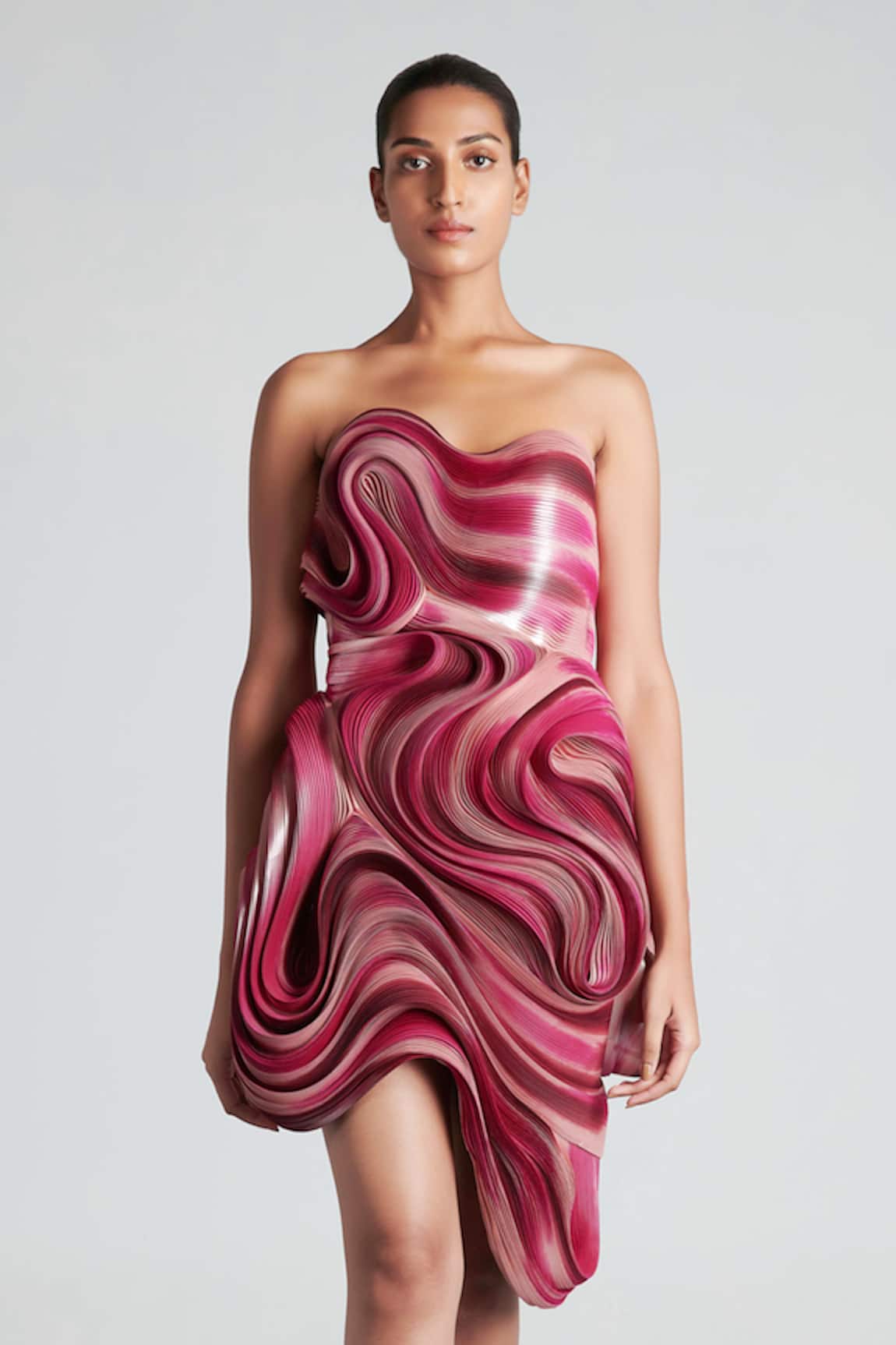 Amit Aggarwal Hand Painted Bandeau Dress