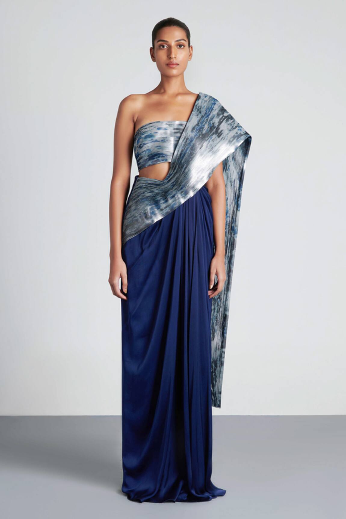 Amit Aggarwal Structured Pre-Draped Saree with Bustier 