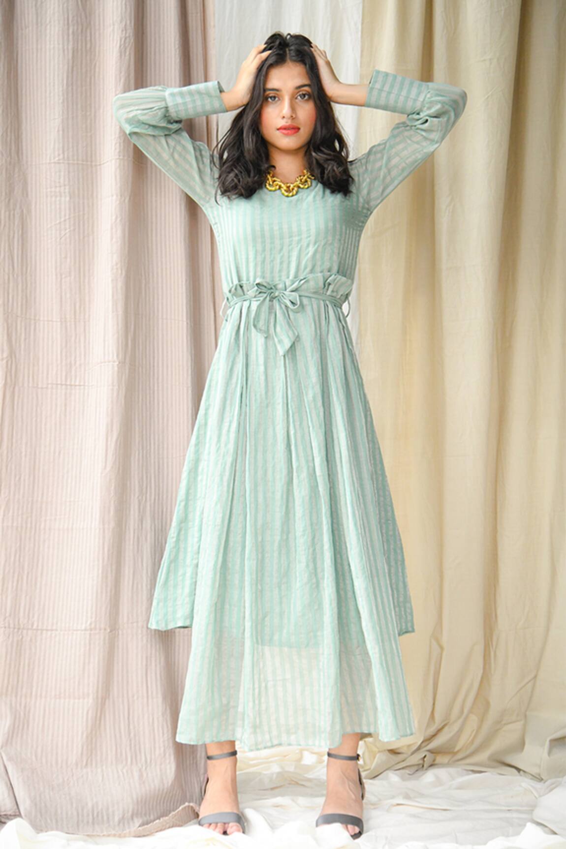 Vaani Beswal Aashi Striped Midi Dress 