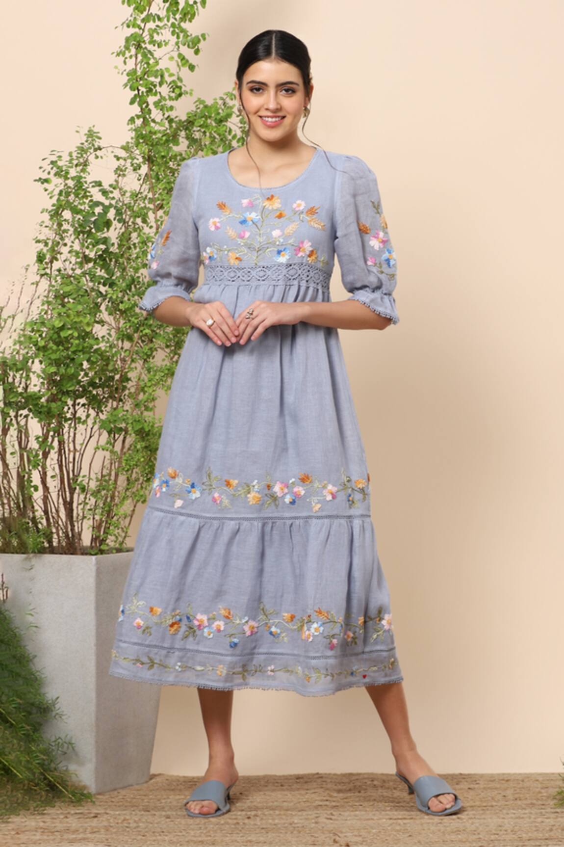 Kaveri Linen Midi Dress