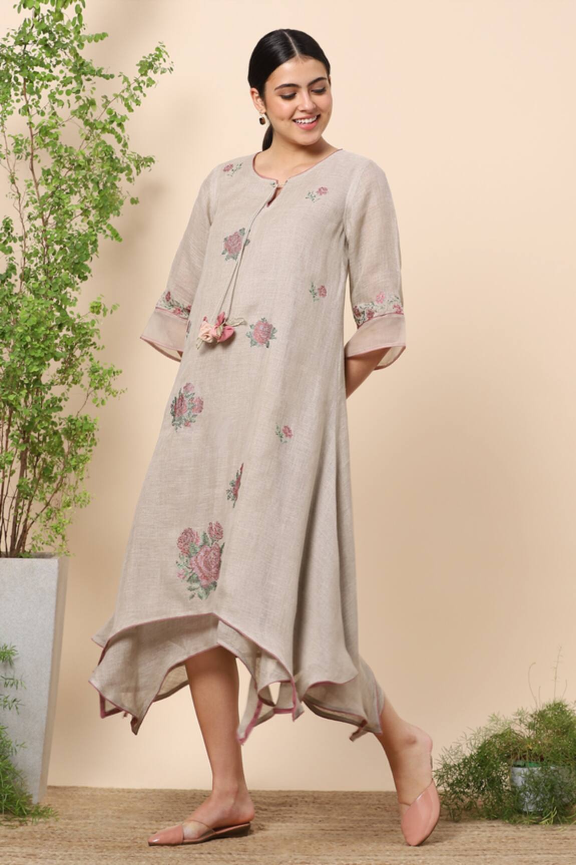 Kaveri Linen Layered Dress