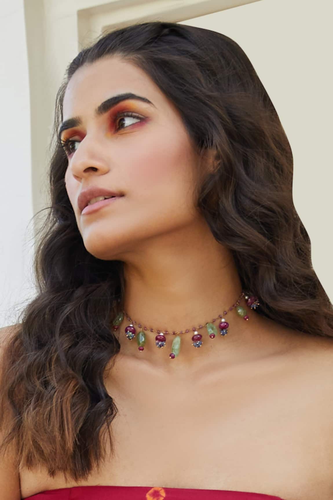 Osvag India Gold Bead Drop Necklace 