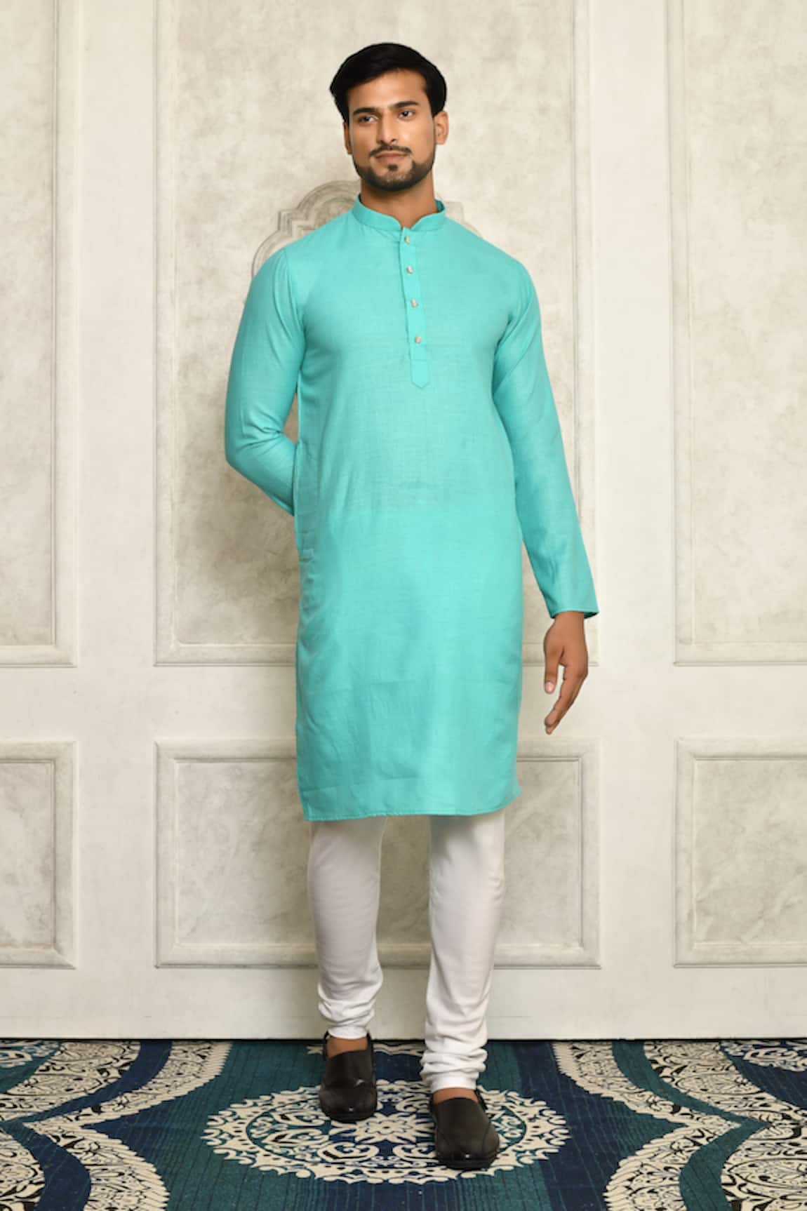 Aryavir Malhotra Cotton Mandarin Collar Kurta Set