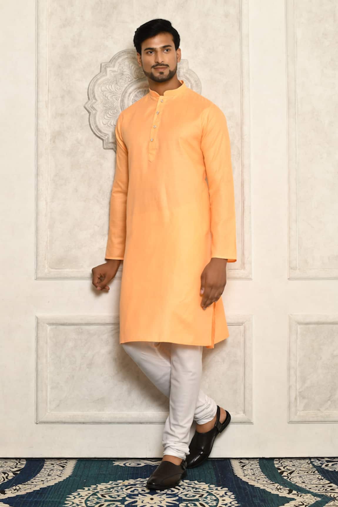 Aryavir Malhotra Cotton Mandarin Collar Kurta