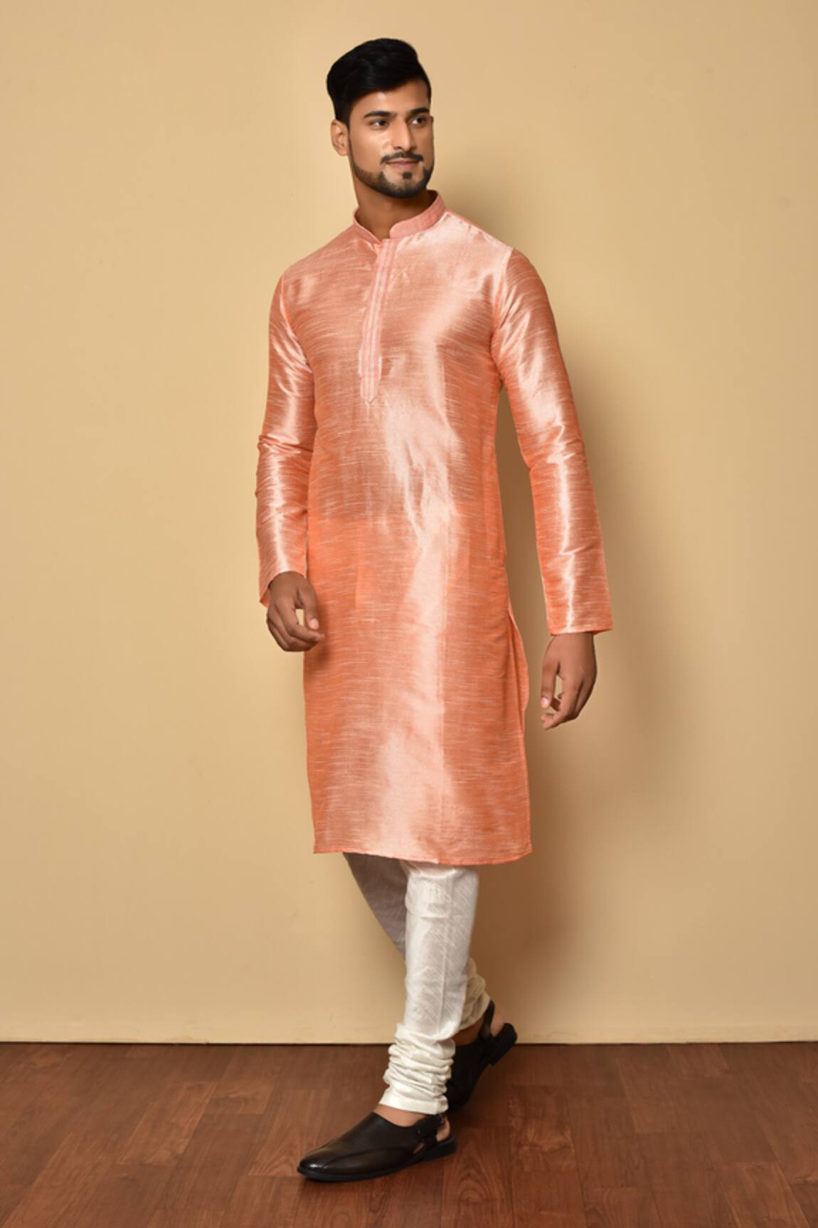 Aryavir Malhotra Running Stitch Mandarin Collar Kurta Set