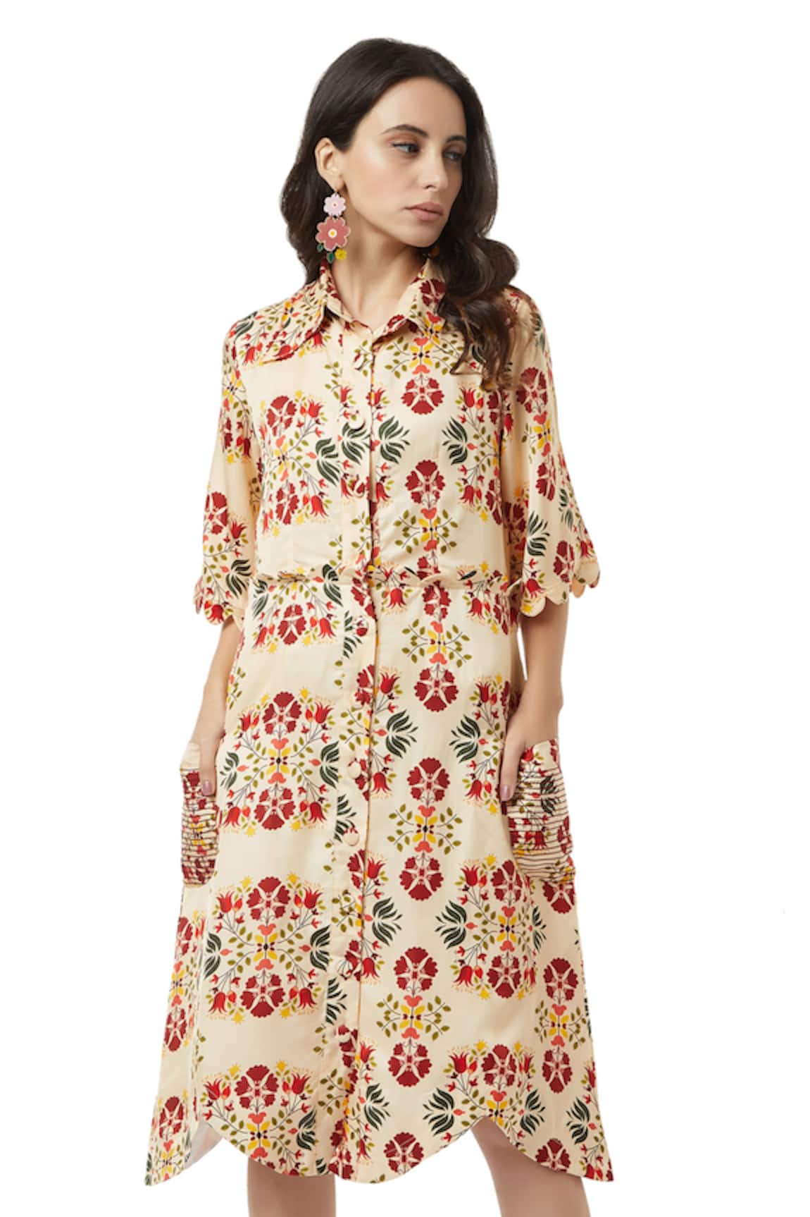 Ankita Annie Floral Print Shirt Dress