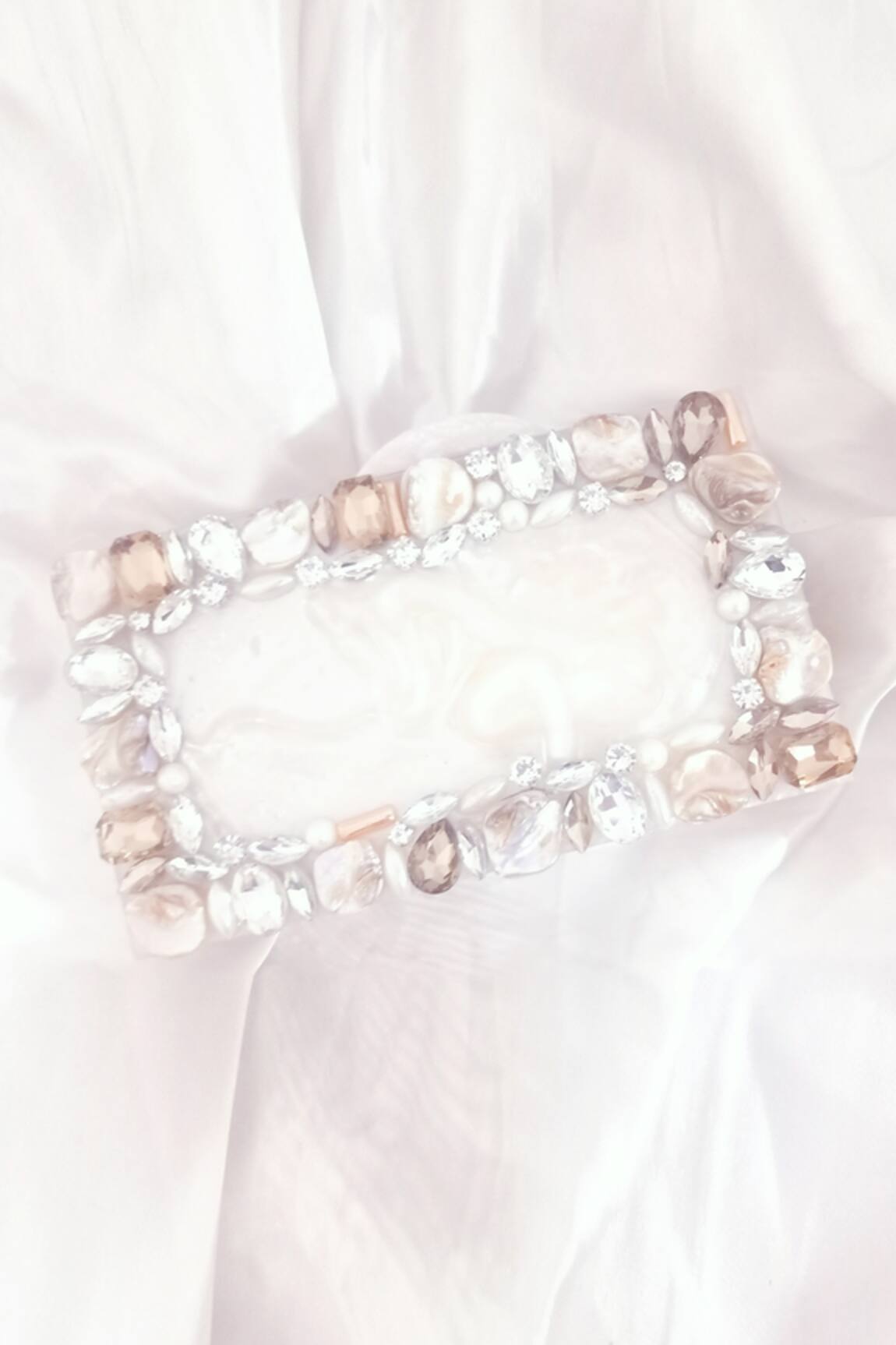 A Clutch Story Engraved White Resin Clutch