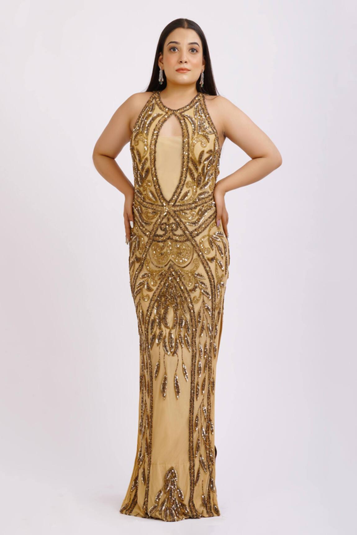 Ambrosia Sequin Embroidered Gown