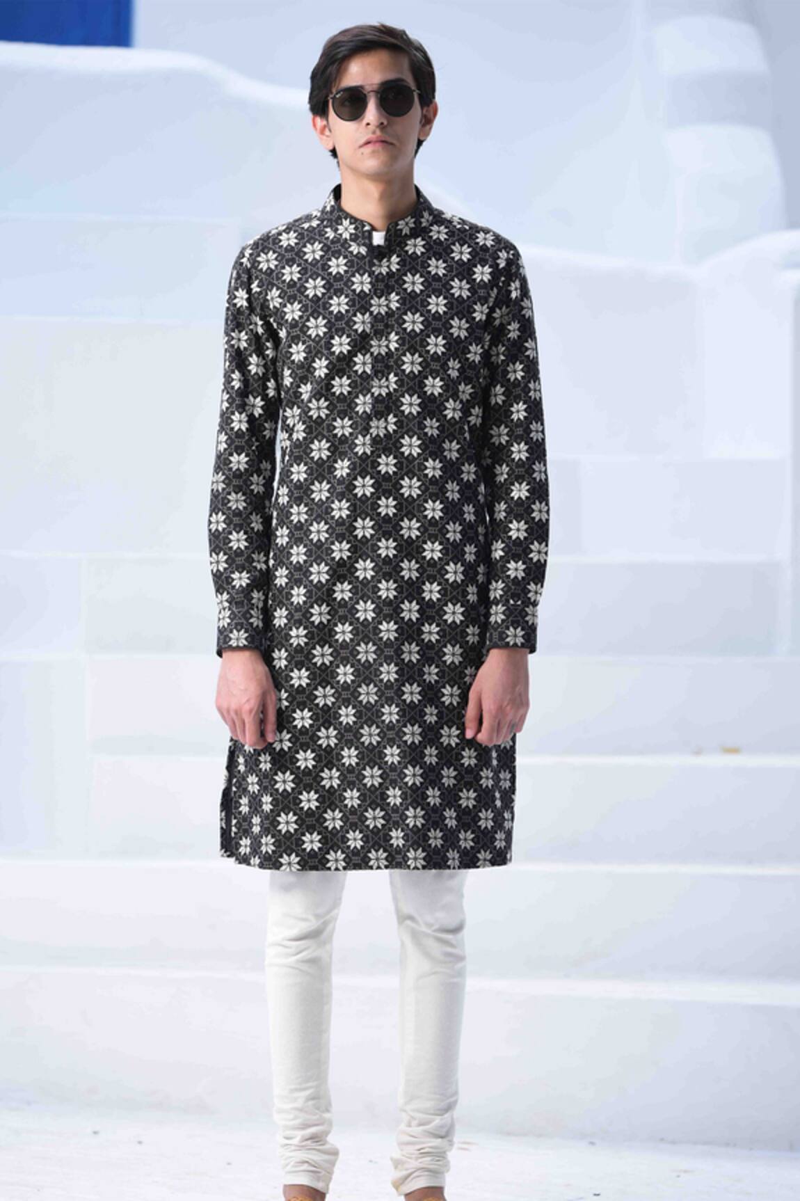 Arjan Dugal Linen Embroidered Kurta Set 