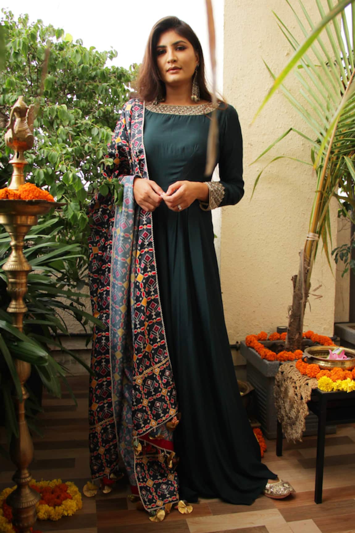 Divya Kanakia Anarkali With Patola Print Dupatta