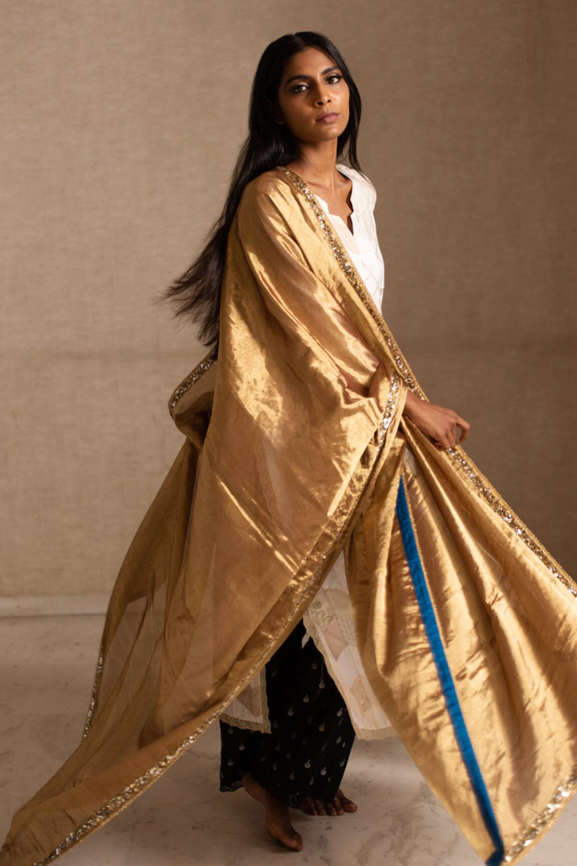 Priyanka Raajiv Adia Upcycled Patchwork Kurta Set