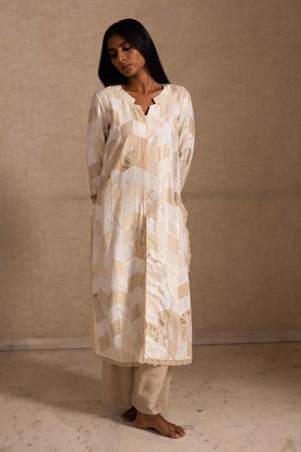 Priyanka Raajiv Adia Upcycled Patchwork Kurta & Palazzo Set