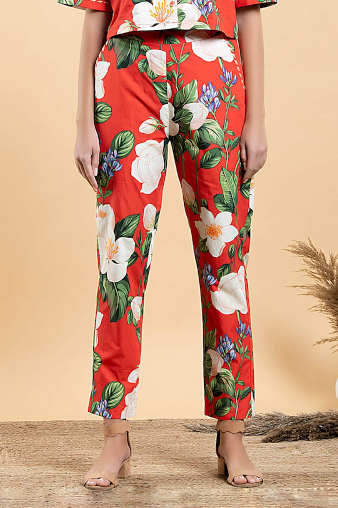 Buy INTUNE Rose Print Cotton Pants for Women  Shoppers Stop