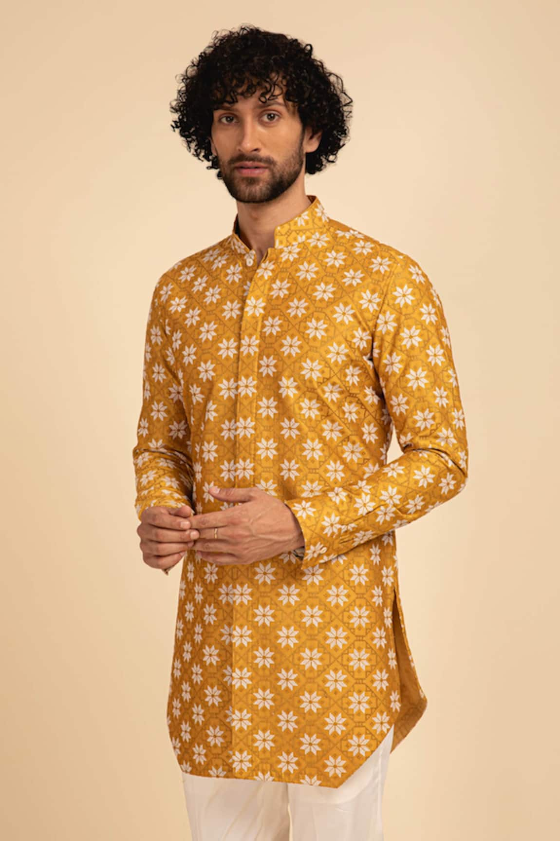 Arjan Dugal Chanderi Silk Kurta Set